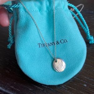 Tiffany & Co. Initial “A” pendant in sterling silver, chain included.
